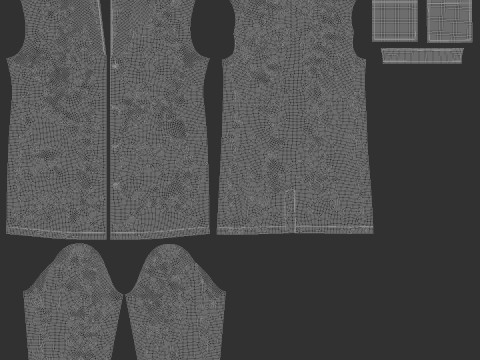 Black Doctors Lab Coat - medical scrub top Modèle 3D