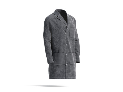 Black Doctors Lab Coat - medical scrub top Modèle 3D