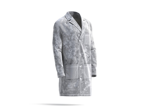 Black Doctors Lab Coat - medical scrub top Modèle 3D
