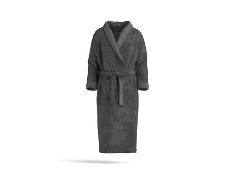 Black Hotel Bathrobe - fabric spa fleece housecoat Model 3D