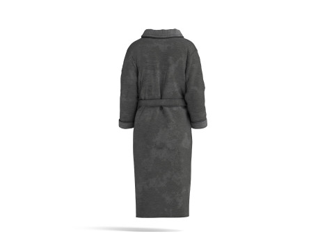 Black Hotel Bathrobe - fabric spa fleece housecoat Model 3D