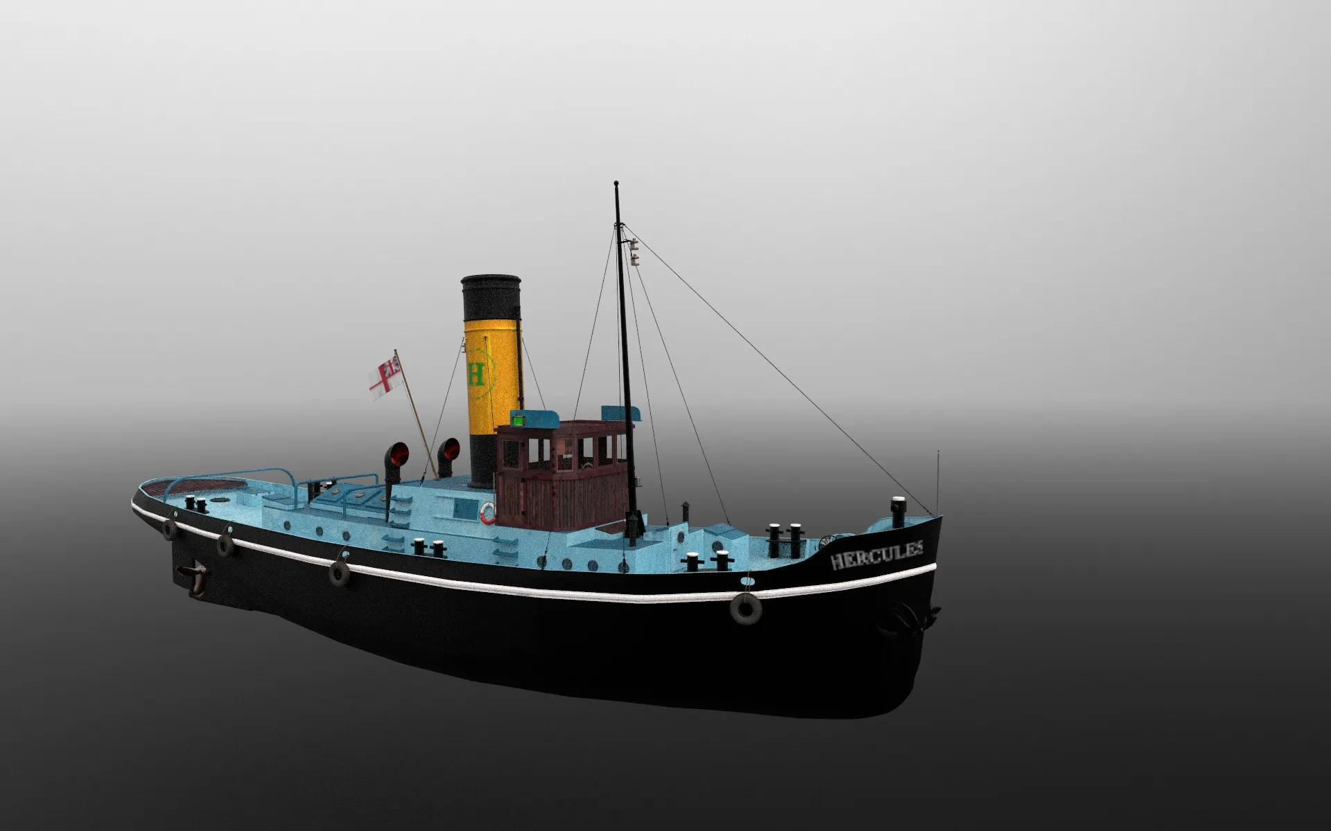 Tugboat 3D Model .c4d .max .obj .3ds .fbx .stl .blend
