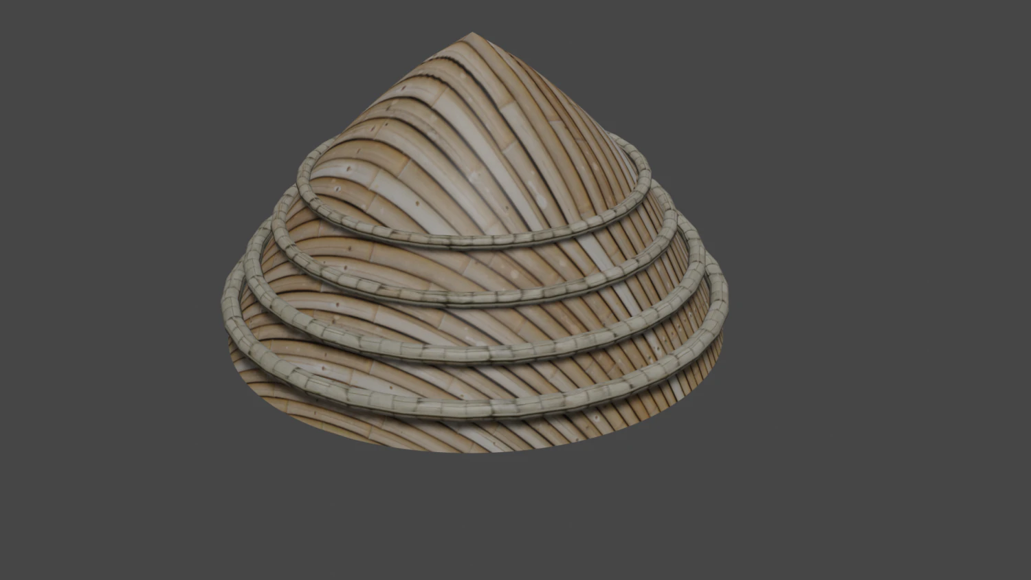 bamboo hat from chinaa 3D Model .c4d .max .obj .3ds .fbx .stl .blend 
