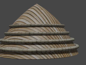 bamboo hat from chinaa 3D Model