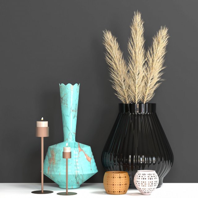 decorative set Model 3D .c4d .max .obj .3ds .fbx .stl .blend 