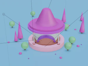 artoon residential building model 3D Model