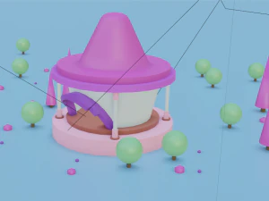 artoon residential building model 3D Model