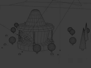 artoon residential building model 3D Model
