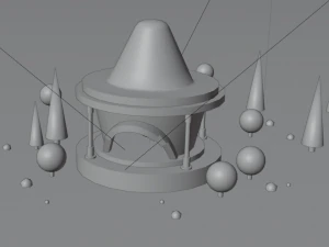 artoon residential building model 3D Model
