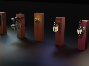 ncient wall lamps 3D Model