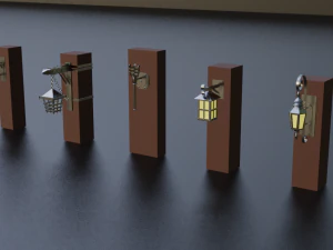 ncient wall lamps 3D Model
