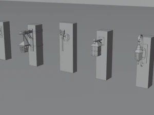 ncient wall lamps 3D Model