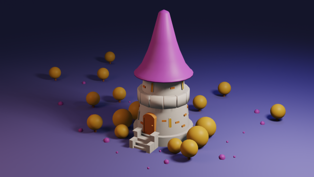 small cartoon ancient castle 3D Модель .c4d .max .obj .3ds .fbx .stl .blend 