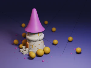 small cartoon ancient castle 3D Model