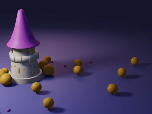 small cartoon ancient castle 3D Model