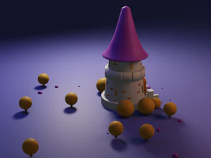small cartoon ancient castle 3D Model