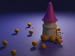 small cartoon ancient castle 3D Model