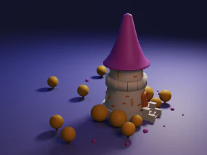 small cartoon ancient castle 3D Model