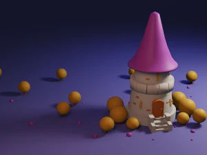 small cartoon ancient castle 3D Model