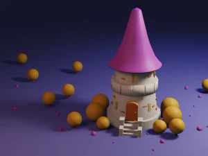 small cartoon ancient castle 3D Model