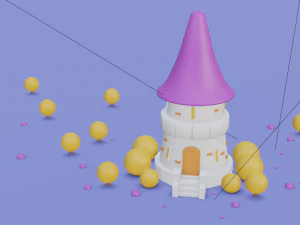 small cartoon ancient castle 3D Model