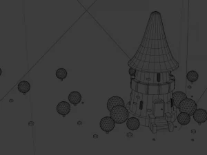 small cartoon ancient castle 3D Model