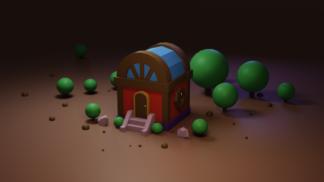 small residential building in the forest 3D Model .c4d .max .obj .3ds .fbx .stl .blend