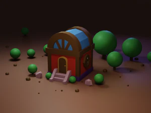 невеликий житловий будинок в лісі 3D Модель