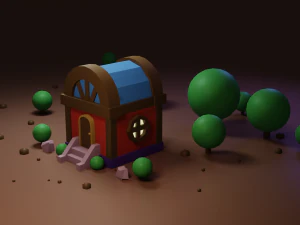 small residential building in the forest 3D Model