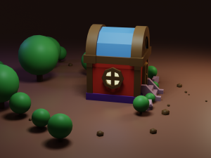 small residential building in the forest 3D Model