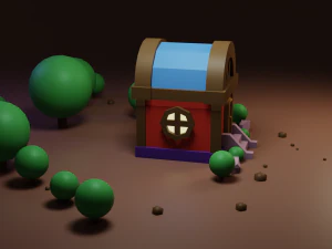 small residential building in the forest 3D Model