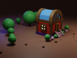 small residential building in the forest 3D Model