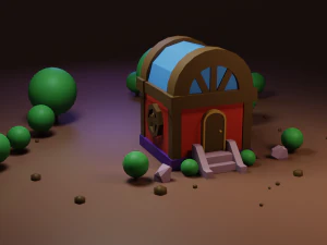 small residential building in the forest 3D Model