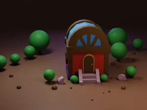 small residential building in the forest 3D Model