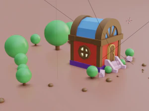 small residential building in the forest 3D Model