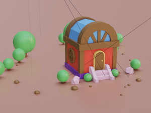 small residential building in the forest 3D Model