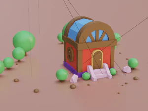 small residential building in the forest 3D Model