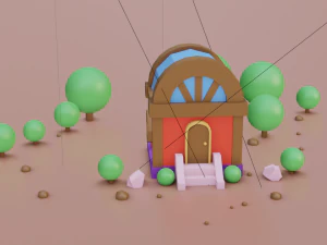 small residential building in the forest 3D Model
