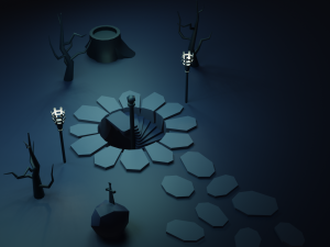 basement entrance in the woods Modelo 3D