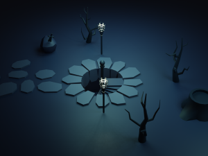 basement entrance in the woods Modelo 3D