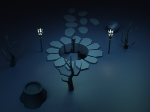 basement entrance in the woods Modelo 3D