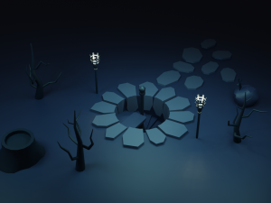 basement entrance in the woods Modelo 3D