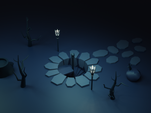 basement entrance in the woods Modelo 3D