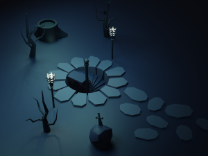 basement entrance in the woods Modelo 3D