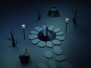 basement entrance in the woods Modelo 3D