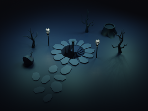 basement entrance in the woods Modelo 3D