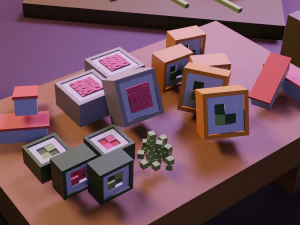 cartoon sushi set model 3D Model