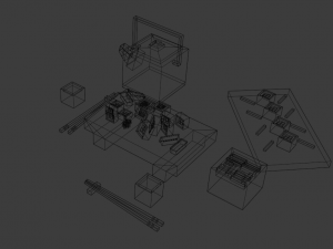 cartoon sushi set model 3D 모델