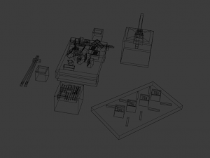 cartoon sushi set model 3D 모델
