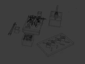 cartoon sushi set model 3D Model
